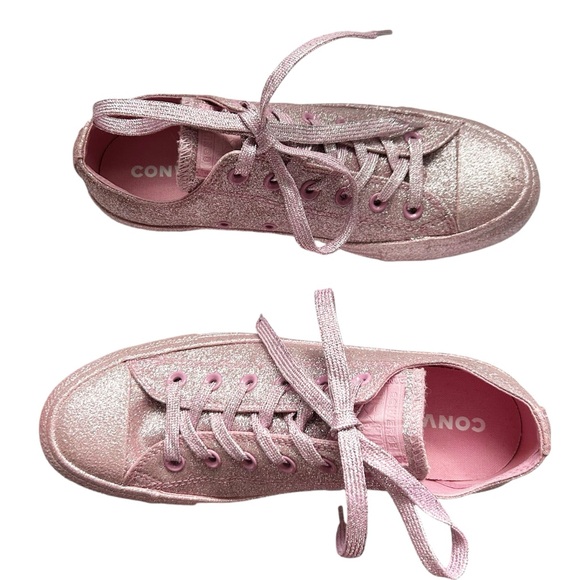 New Pink Metallic Glitter Converse Chuck Taylor Low Top 9 - Picture 4 of 13